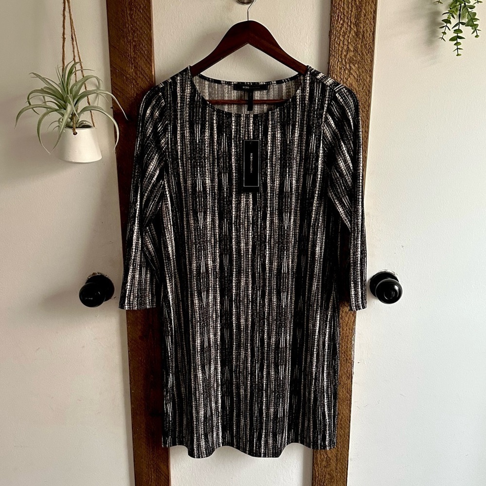 Chico's Black and White Patterned Dress